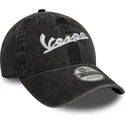 schwarze-verstellbare-curved-cap-9twenty-washed-von-vespa-piaggio-von-new-era