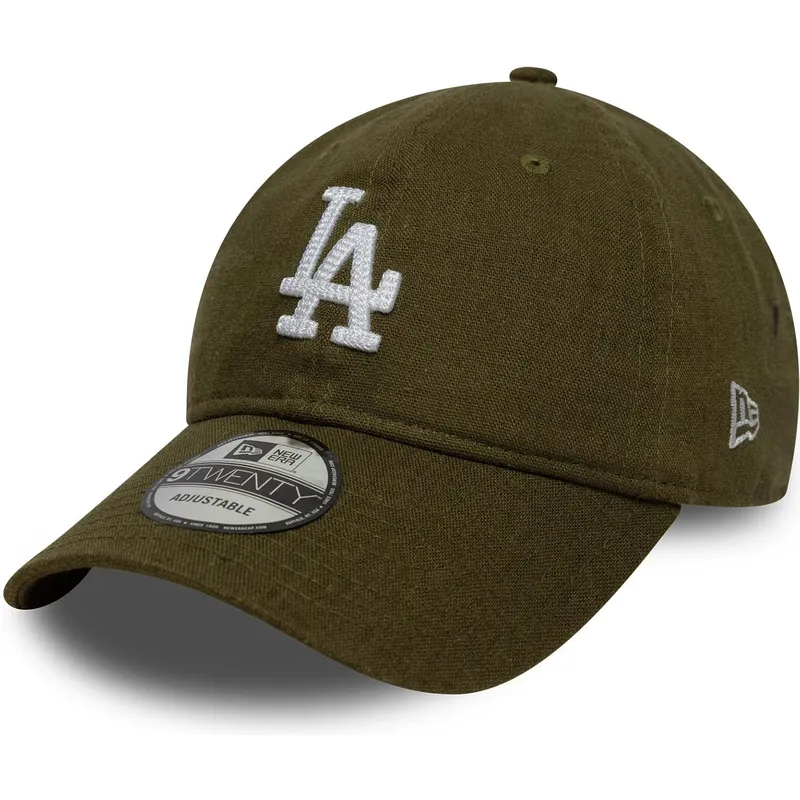 new-era-curved-brim-9twenty-linen-los-angeles-dodgers-mlb-green-adjustable-cap