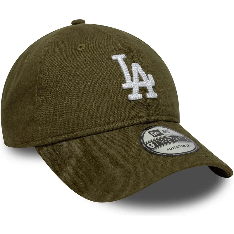 zielona-regulowana-czapka-z-zakrzywionym-daszkiem-9twenty-linen-los-angeles-dodgers-mlb-new-era