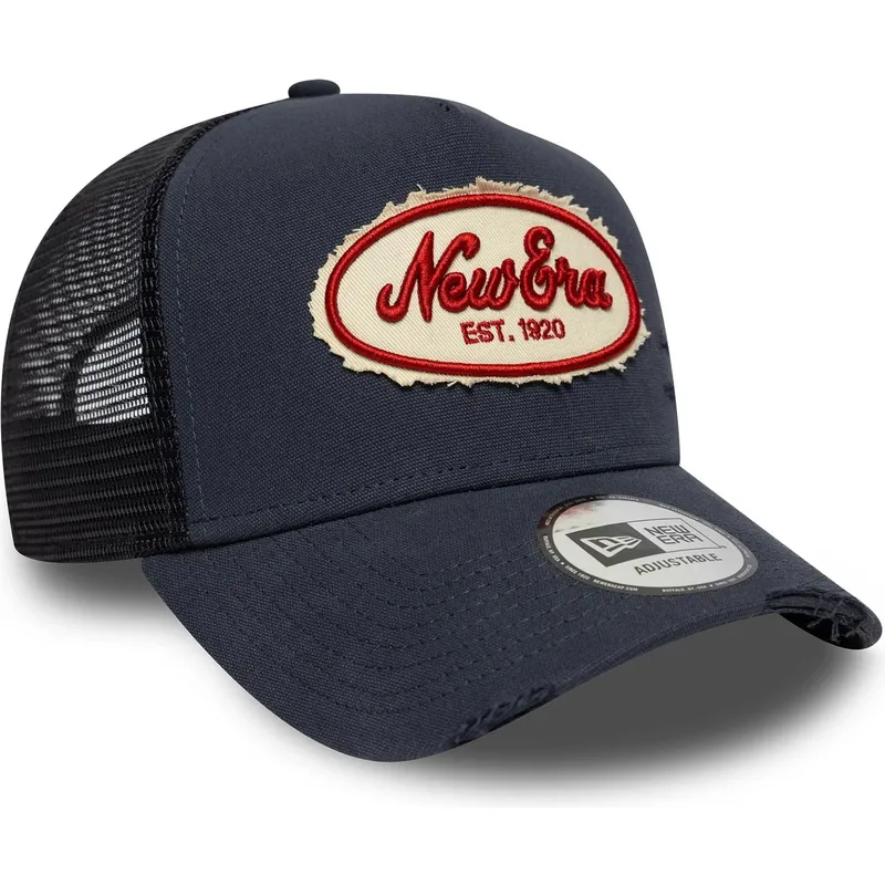 gorra-trucker-azul-marino-a-frame-oval-canvas-distress-de-new-era