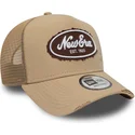 braune-trucker-kappe-a-frame-oval-canvas-distress-von-new-era
