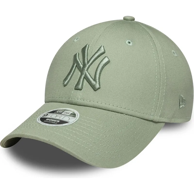 zielona-jasna-regulowana-czapka-z-daszkiem-z-zielonym-logo-dla-kobiet-9forty-league-essential-new-york-yankees-mlb-new-era