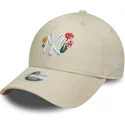bojd-beige-justerbar-keps-for-dam-9forty-floral-icon-fran-new-york-yankees-mlb-av-new-era