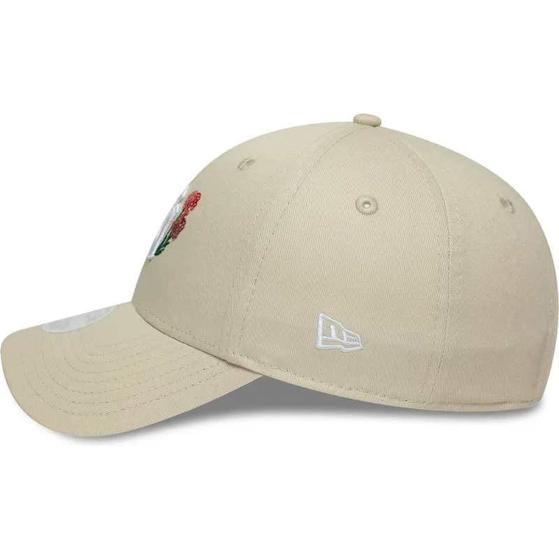 casquette-courbee-beige-ajustable-pour-femme-9forty-floral-icon-new-york-yankees-mlb-new-era