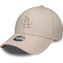 rosafarbene-verstellbare-curved-cap-mit-rosa-logo-fur-damen-9forty-league-essential-midi-der-los-angeles-dodgers-mlb-von-new-era