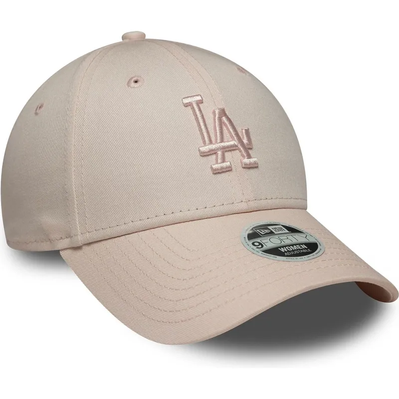 gorra-curva-rosa-ajustable-con-logo-rosa-para-mujer-9forty-league-essential-midi-de-los-angeles-dodgers-mlb-de-new-era