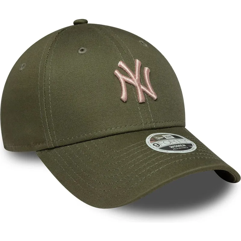 gorra-curva-verde-ajustable-con-logo-rosa-para-mujer-9forty-league-essential-midi-de-new-york-yankees-mlb-de-new-era
