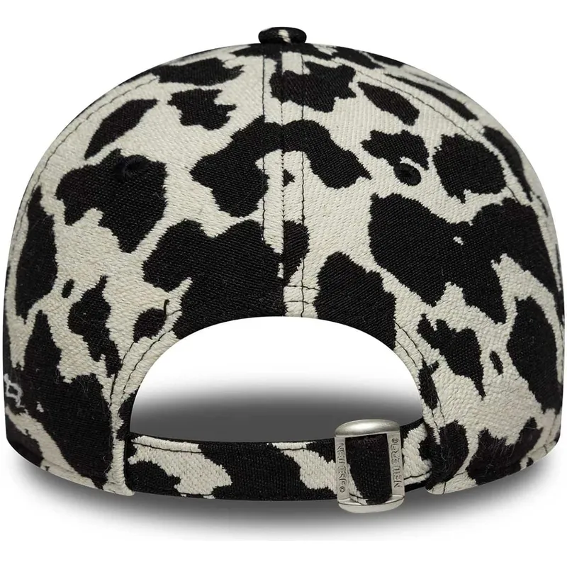 new-era-curved-brim-women-9forty-cow-midi-new-york-yankees-mlb-black-and-white-adjustable-cap