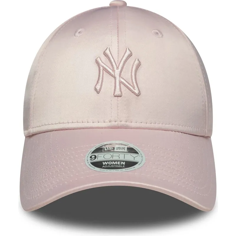 rozowa-regulowana-czapka-z-zakrzywionym-daszkiem-z-rozowym-logo-dla-kobiet-9forty-satin-new-york-yankees-mlb-new-era