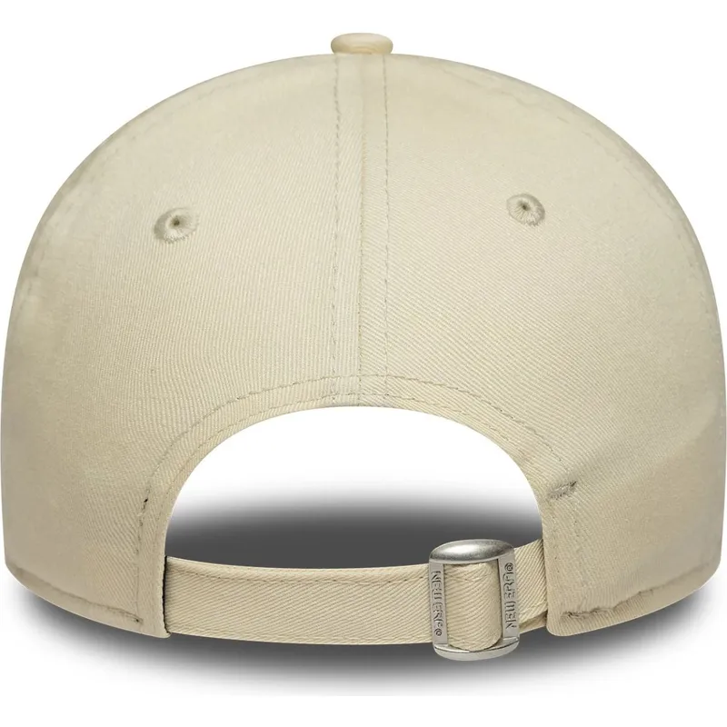 beige-justerbar-kurvad-keps-med-beige-logotyp-for-dam-9twenty-league-essential-midi-fran-los-angeles-dodgers-mlb-av-new-era