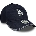 casquette-courbee-bleue-marine-ajustable-pour-femme-9twenty-denim-stitch-los-angeles-dodgers-mlb-new-era
