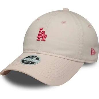 Casquette courbée rose ajustable pour femme 9TWENTY Washed Mini Los Angeles Dodgers MLB New Era