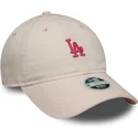 casquette-courbee-rose-ajustable-pour-femme-9twenty-washed-mini-los-angeles-dodgers-mlb-new-era