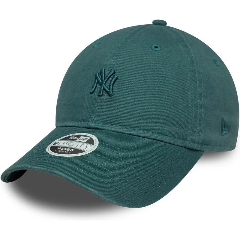 zielona-regulowana-czapka-z-zakrzywionym-daszkiem-dla-kobiet-9twenty-washed-mini-new-york-yankees-mlb-new-era