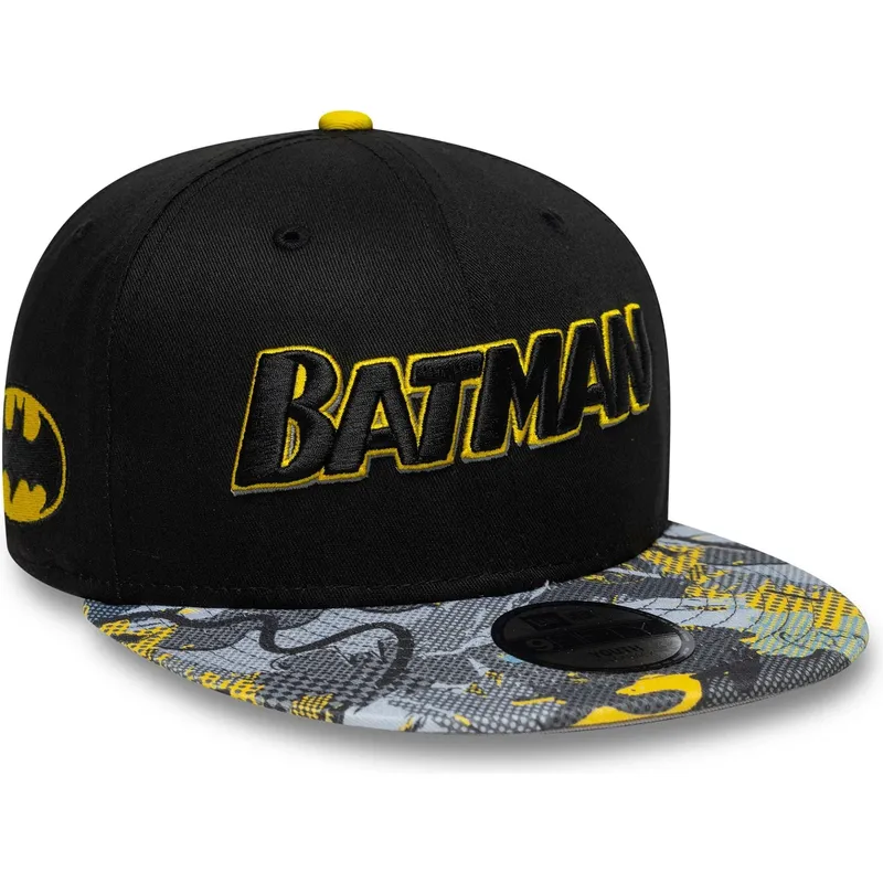 gorra-plana-negra-snapback-para-nino-9fifty-de-batman-dc-comics-de-new-era
