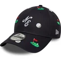 casquette-courbee-bleue-marine-ajustable-9forty-golf-all-over-print-new-era
