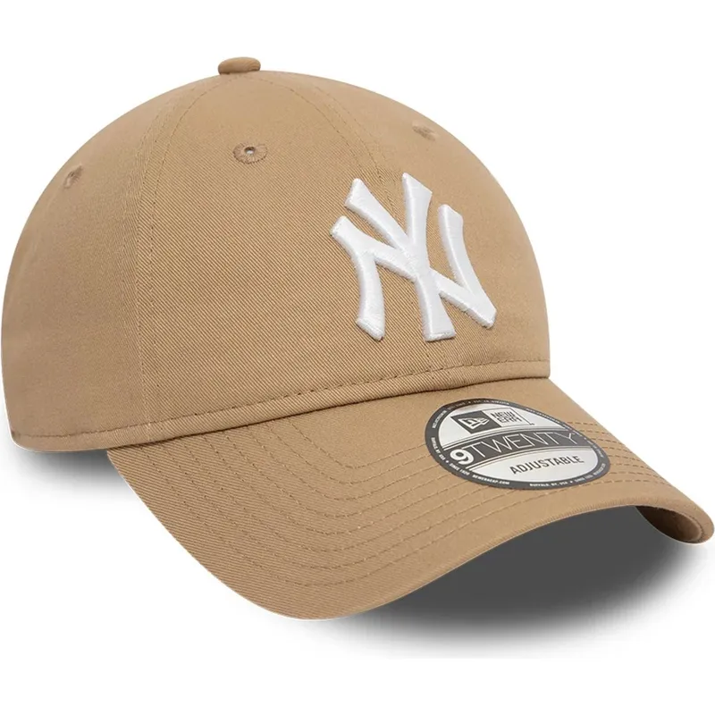 new-era-curved-brim-9twenty-league-essential-new-york-yankees-mlb-light-brown-adjustable-cap