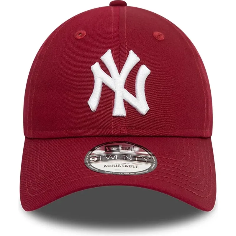 new-era-curved-brim-9twenty-league-essential-new-york-yankees-mlb-dark-red-adjustable-cap