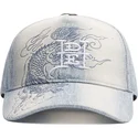 casquette-courbee-bleue-ajustable-crawling-dragon-washed-denim-ed-hardy
