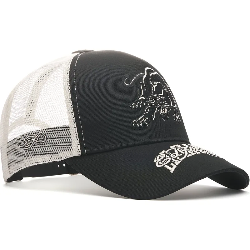 gorra-trucker-negra-contrast-stitch-panther-graphic-de-ed-hardy