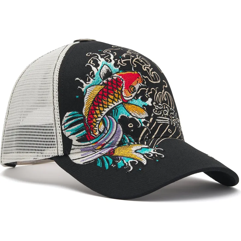 casquette-trucker-noire-1971-koi-fish-ed-hardy