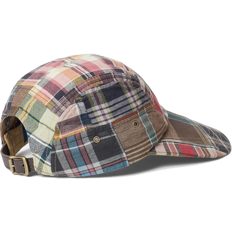 casquette-courbee-multicolore-ajustable-patchwork-madras-polo-ralph-lauren