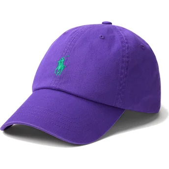 Casquette courbée violette ajustable avec logo vert Cotton Chino Classic Sport Polo Ralph Lauren