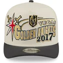 casquette-courbee-beige-et-noire-snapback-9fifty-a-frame-classic-vegas-golden-knights-nhl-new-era