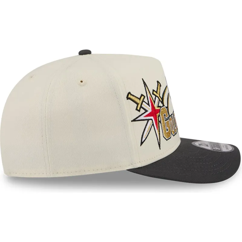 gorra-curva-beige-y-negra-snapback-9fifty-a-frame-classic-de-vegas-golden-knights-nhl-de-new-era