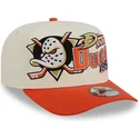 casquette-courbee-beige-et-orange-snapback-9fifty-a-frame-classic-anaheim-ducks-nhl-new-era