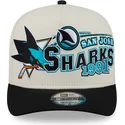 bezowo-czarna-zakrzywiona-czapka-snapback-9fifty-a-frame-classic-san-jose-sharks-nhl-new-era