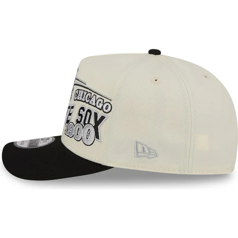 czapka-z-daszkiem-bezowo-czarna-snapback-9fifty-a-frame-classic-chicago-white-sox-mlb-new-era