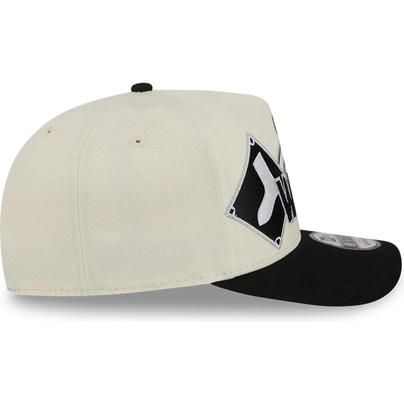 czapka-z-daszkiem-bezowo-czarna-snapback-9fifty-a-frame-classic-chicago-white-sox-mlb-new-era
