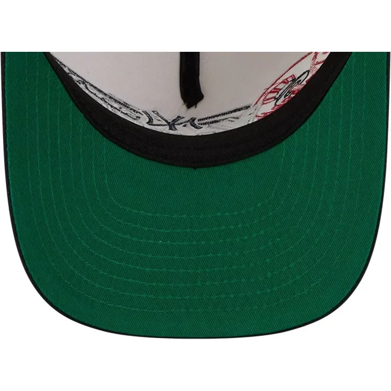 beige-und-marineblaue-gebogene-snapback-kappe-9fifty-a-frame-classic-der-new-york-yankees-mlb-von-new-era