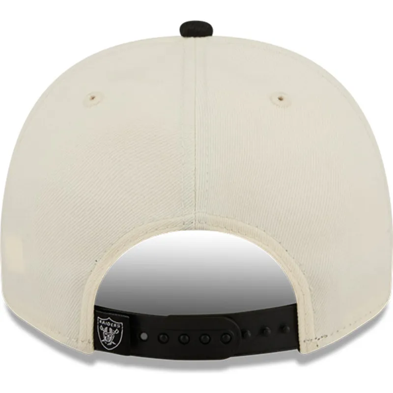 casquette-courbee-beige-et-noire-snapback-9fifty-a-frame-classic-las-vegas-raiders-nfl-new-era