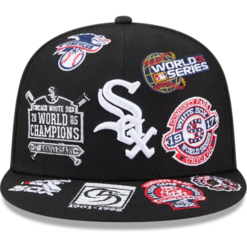 schwarze-enganliegende-59fifty-flat-cap-all-over-logos-der-chicago-white-sox-mlb-von-new-era