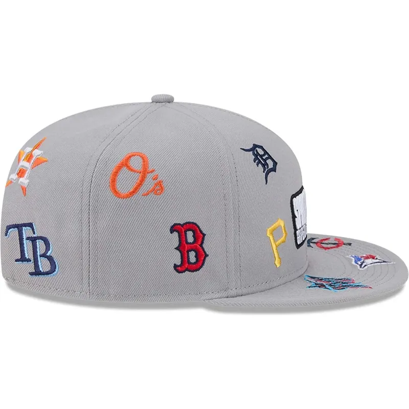 graue-flatcap-snapback-9fifty-scattered-grapefruit-league-logo-von-mlb-von-new-era