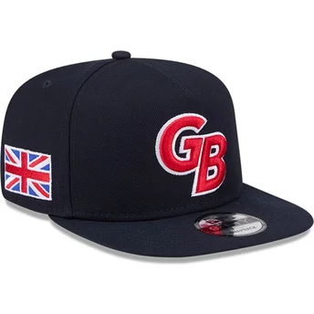 Marinblå platt snapback-keps 9FIFTY A Frame Great Britain 2026 World Baseball Classic från New Era