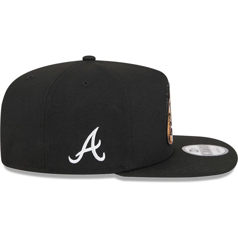 schwarze-flache-snapback-kappe-9fifty-a-frame-ring-der-atlanta-braves-mlb-von-new-era