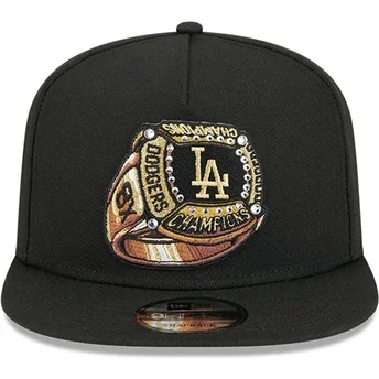 Casquette plate noire snapback 9FIFTY A Frame Ring Los Angeles Dodgers MLB New Era