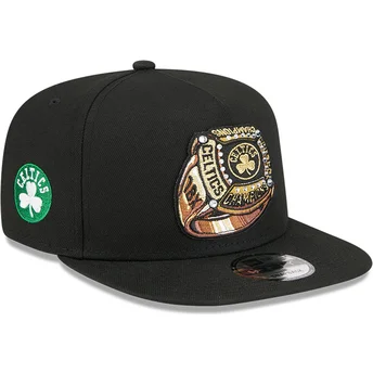 Casquette plate noire snapback 9FIFTY A Frame Ring Boston Celtics NBA New Era
