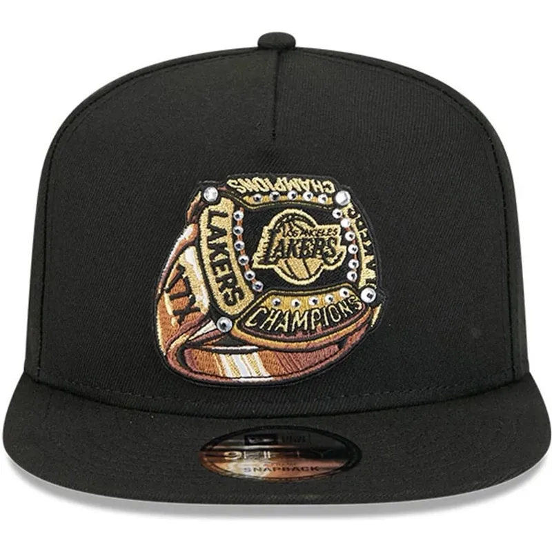 casquette-plate-noire-snapback-9fifty-a-frame-ring-los-angeles-lakers-nba-new-era