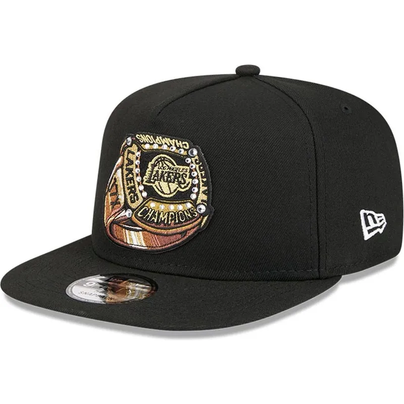 schwarze-flache-snapback-kappe-9fifty-a-frame-ring-der-los-angeles-lakers-nba-von-new-era
