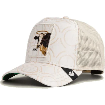 Casquette trucker blanche vache Holy Cow Religulous The Farm Goorin Bros.