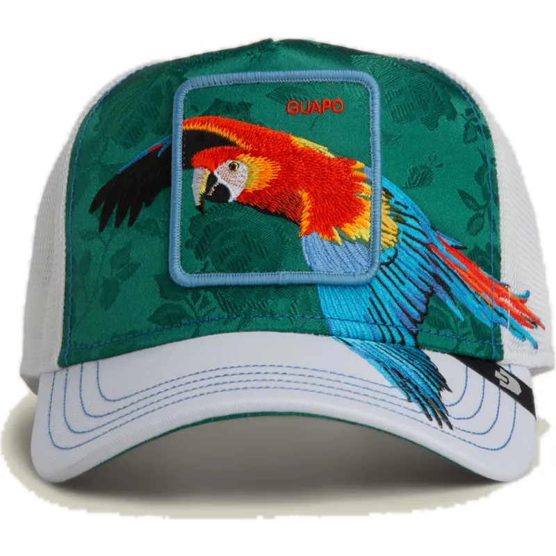 trucker-kappe-gruner-papagei-guapo-honduras-macaw-the-farm-von-goorin-bros