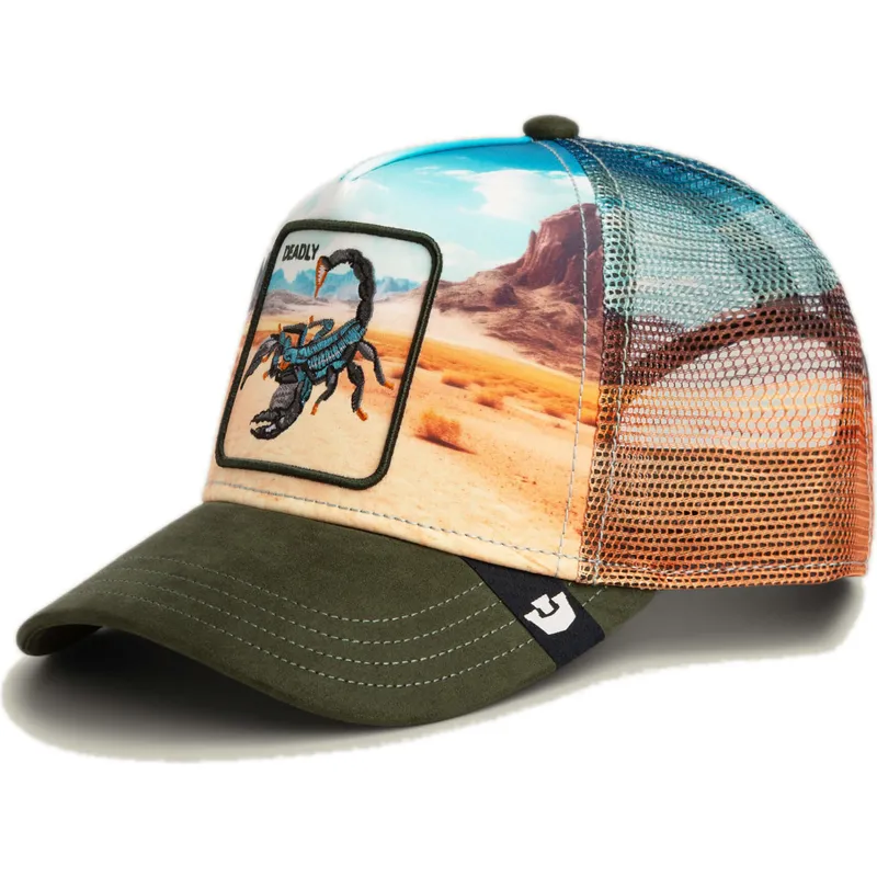 casquette-trucker-multicolore-scorpion-deadly-scorpion-in-the-element-the-farm-goorin-bros