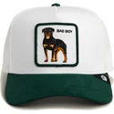 truckerkeps-vit-och-gron-hund-rottweiler-microsuede-bad-boy-the-farm-fran-goorin-bros