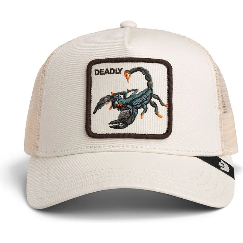 czapka-trucker-bezowa-skorpion-deadly-scorpion-the-farm-od-goorin-bros