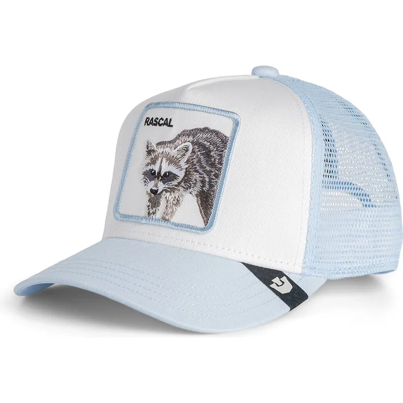 hellblaue-trucker-kappe-fur-jungen-waschbar-rascal-raccoon-mini-the-farm-von-goorin-bros