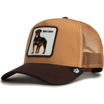 Brun trucker-keps rottweiler Bad Boy The Farm från Goorin Bros.